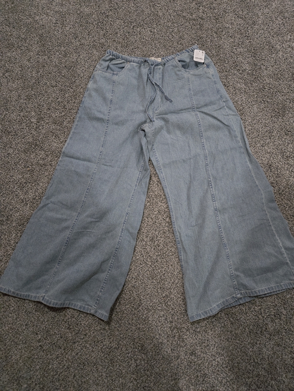 Free People Veritas Pull On Light Blue Wide Leg Jeans - Picture 3 of 4